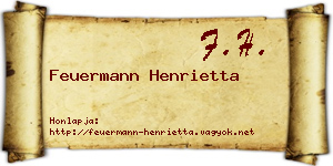 Feuermann Henrietta névjegykártya
